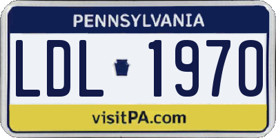 PA license plate LDL1970