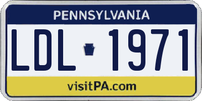 PA license plate LDL1971