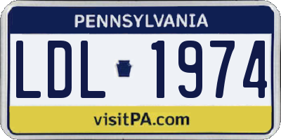 PA license plate LDL1974