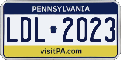 PA license plate LDL2023