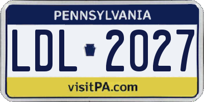 PA license plate LDL2027