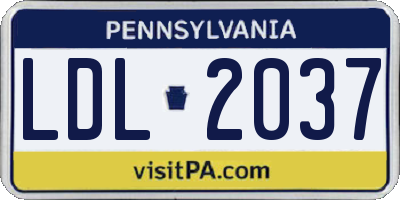 PA license plate LDL2037