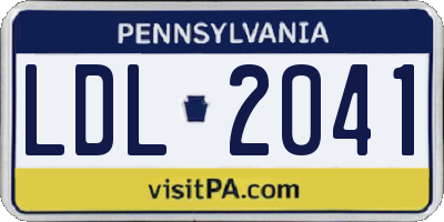 PA license plate LDL2041