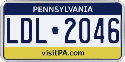 PA license plate LDL2046