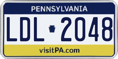 PA license plate LDL2048