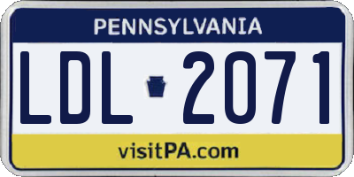 PA license plate LDL2071