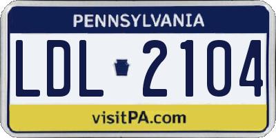PA license plate LDL2104