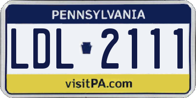 PA license plate LDL2111