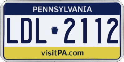 PA license plate LDL2112