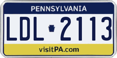 PA license plate LDL2113