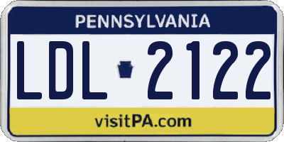 PA license plate LDL2122