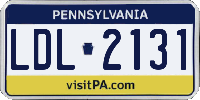 PA license plate LDL2131