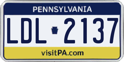 PA license plate LDL2137
