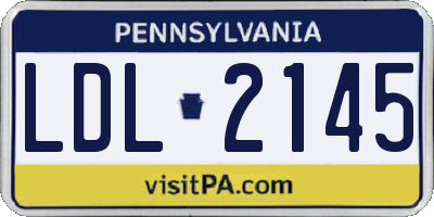 PA license plate LDL2145