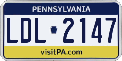 PA license plate LDL2147
