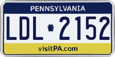 PA license plate LDL2152