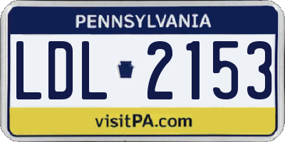 PA license plate LDL2153
