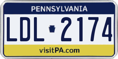 PA license plate LDL2174