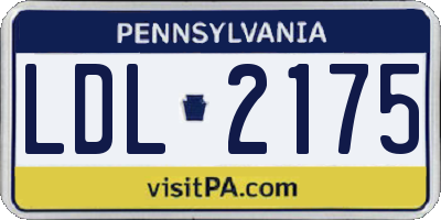 PA license plate LDL2175