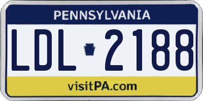 PA license plate LDL2188