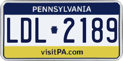 PA license plate LDL2189