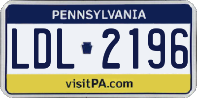 PA license plate LDL2196
