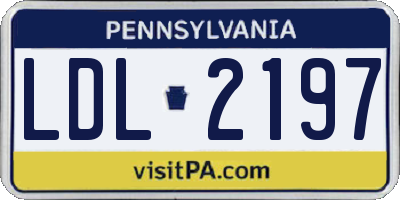 PA license plate LDL2197