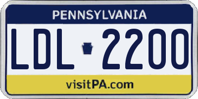 PA license plate LDL2200