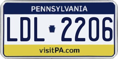 PA license plate LDL2206