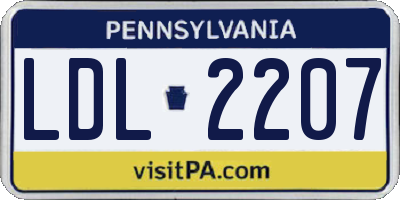 PA license plate LDL2207