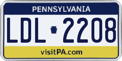 PA license plate LDL2208