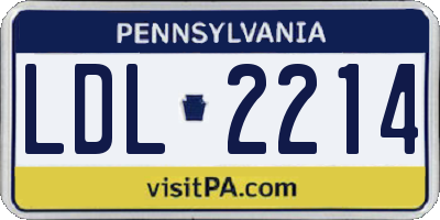 PA license plate LDL2214