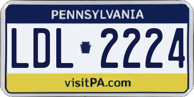 PA license plate LDL2224