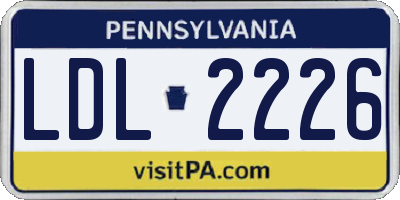 PA license plate LDL2226