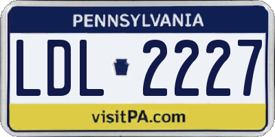 PA license plate LDL2227