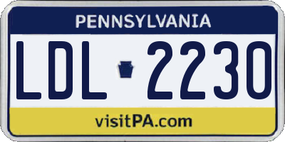 PA license plate LDL2230