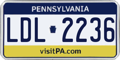 PA license plate LDL2236