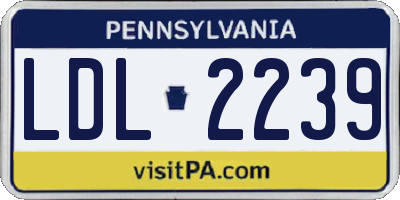 PA license plate LDL2239