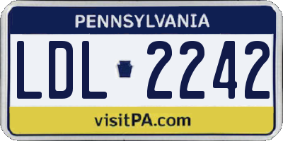 PA license plate LDL2242