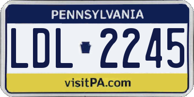 PA license plate LDL2245