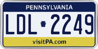 PA license plate LDL2249