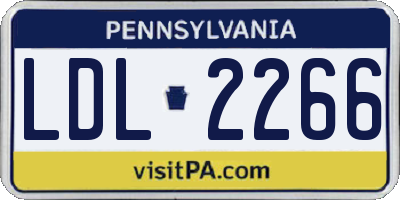 PA license plate LDL2266