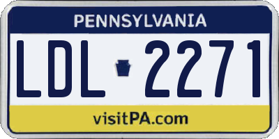 PA license plate LDL2271