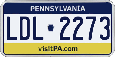 PA license plate LDL2273