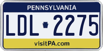 PA license plate LDL2275