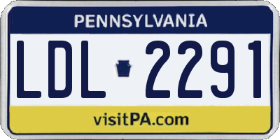 PA license plate LDL2291