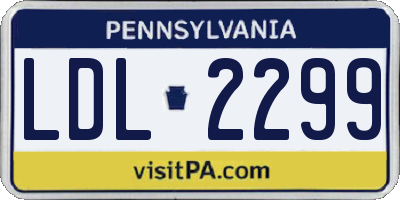 PA license plate LDL2299
