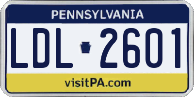 PA license plate LDL2601