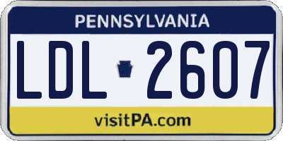PA license plate LDL2607