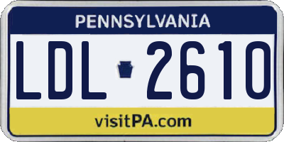PA license plate LDL2610